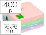 Bloco de Notas Adesivas Q-Connect. Formato 75 X 75 mm. Cor pastel.