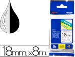 Fita Brother Tz-141 laminada, transparente-preto, 18 mm. X 8 metros.
