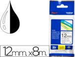 Fita Brother Tz-231 laminada, branco-preto, 12mm. X 8 metros.