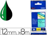 Fita Brother Tz-731 laminada, verde-preto, 12mm. X 8 metros.