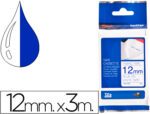 Fita Brother Tz-Fa3 têxtil branco-preto, 12 mm. X 3 metros.