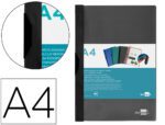 Bolsa Dossier Liderpapel com clip lateral. Formato A4, pack 60 folhas. Cor preto.