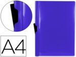 Bolsa Dossier Liderpapel com clip lateral. Formato A4, pack 60 folhas. Cor azul.