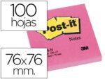 Bloco de Notas Adesivas Post-It. Formato 76 X 76 mm. Cor Fucsia.