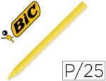 Lápis de Cera BIC Plastidecor unicolor. Caixa de 25 unidades. Cor amarelo