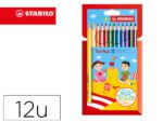 Lápis de Cor Trio Stabilo. Caixa de cartão com 12 unidades.