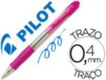 Esferográfica Pilot Super grip rosa, retrátil com grip. Tinta à base de óleo.