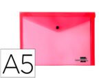 Bolsa Porta Documentos Liderpapel com mola. Formato A5, cor vermelho.