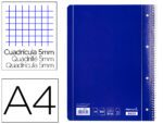 Caderno Espiral Liderpapel, com 80 folhas, formato quadrículado. Capa cor azul.