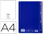 Caderno Espiral Liderpapel, com 80 folhas, formato liso. Capa cor azul.
