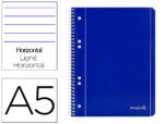 Caderno Espiral Liderpapel, com 80 folhas, formato pautado. Capa cor azul.