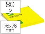 Bloco de Notas Adesivas Q-Connect. Formato 75X75 mm. Cor amarelo fluorescente.