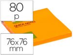 Bloco de Notas Adesivas Q-Connect. Formato 75X75mm. Cor laranja fluorescente.