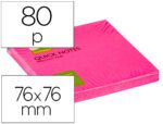 Bloco de Notas Adesivas Q-Connect. Formato 75 X 75 mm. Cor rosa fluorescente.