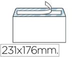 Envelope Liderpapel quarto. Cor branco, formato 176X231 mm. Tira de silicone, pack de 500 unidades.