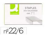 Agrafes Q-Connect Galvanizados. Tamanho 22/6 24/6. Caixa 1000 unidades.