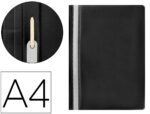 Bolsa Dossier Q-Connect Fastener em plástico. Formato A4, cor preto.