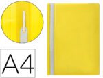 Bolsa Dossier Q-Connect Fastener em plástico. Formato A4, cor amarela.