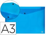 Bolsa Porta Documentos Liderpapel com mola. Formato A3, cor azul.
