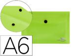 Bolsa Porta Documentos Liderpapel com mola. Formato A6, cor verde.