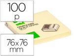 Bloco de Notas Adesivas Q-Connect. Formato 75 X 75 mm. Cor amarelo.