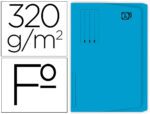 Classificador em Cartolina Gio, formato fólio Pocket com bolsa e aba. Cor azul.