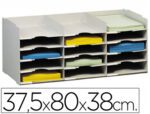 Ficheiro de Arquivo Paperflow com 15 divisórias para formato A4 na cor cinza. Tamanho 313 X 304 X 757 mm.