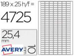 Etiqueta Adesiva A4 removíveis, pack de 25 unidades, medida 25,4 X 10 mm.