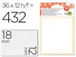 Etiqueta Adesiva Liderpapel 10 + 2 folhas, medida 12X18 mm. Cor branca, caixa com 432 unidades.