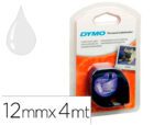 Fita Dymo 12mm. X 4 metros, transparente para máquina Letratag.