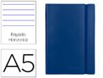 Livro de Apontamentos Liderpapel pautado. Formato A5. Cor azul.