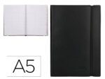 Livro de Apontamentos Liderpapel com indíce, formato A5, cor preto.