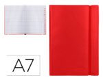 Livro de Apontamentos Liderpapel com indíce, formato A7, cor vermelho.