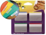 Bandas Separadoras Post-It Index. 4 cores: azul amarelo, verde e vermelho.