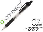 Esferográfica Retrátil com apoio de dedos de borracha Q-Connect, cor preto.
