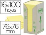 Bloco de Notas Adesivas Post-It recicladas em Torre. Formato 76 X 76 mm. 16 Blocos