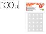 Argolas Autoadesiva Liderpapel. Cor brancas, bolsa com 5 folhas.