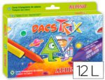 Lápis de Cera Alpino Dacs Trix Triangul. Caixa com 12 unidades, cores sortidas.