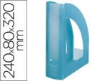 Porta Revistas Liderpapel Plastico Azul Translucido