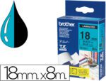 Fita Brother Tz-541 laminada, azul-preto, 18 mm. X 8 metros.