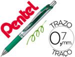 Roller Pentel Energel Bl77 0,7 mm., rectrátil. Cor verde.