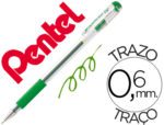 Roller Pentel K116, gel grip. Cor verde.