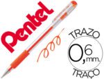 Roller Pentel K116, gel grip. Cor laranja.