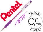 Roller Pentel K116, gel grip. Cor violeta.