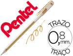 Roller Pentel K118. Cor ouro Metal.