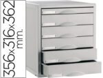 Bloco Classificador 8206C. Com 6 gavetas. Cor cinza. Formato 356X316X362 mm.