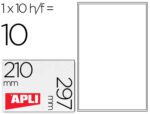 Etiqueta Adesiva Apli de poliester para impressora tinteiro, formato 210X297 mm. Carteiras com 10 folhas.