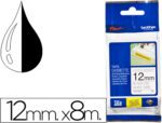 Fita Brother Tz-S231 Super adesiva branco-preto, 12mm. X 8 metros.