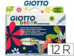 Marcador Giotto decor materials. Caixa com 12 cores sortidas.