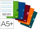 Caderno Escolar Liderpapel Scriptus. Com 48 folhas, formato A5, pautado. Largura 3,5. Papel 90 grs.
